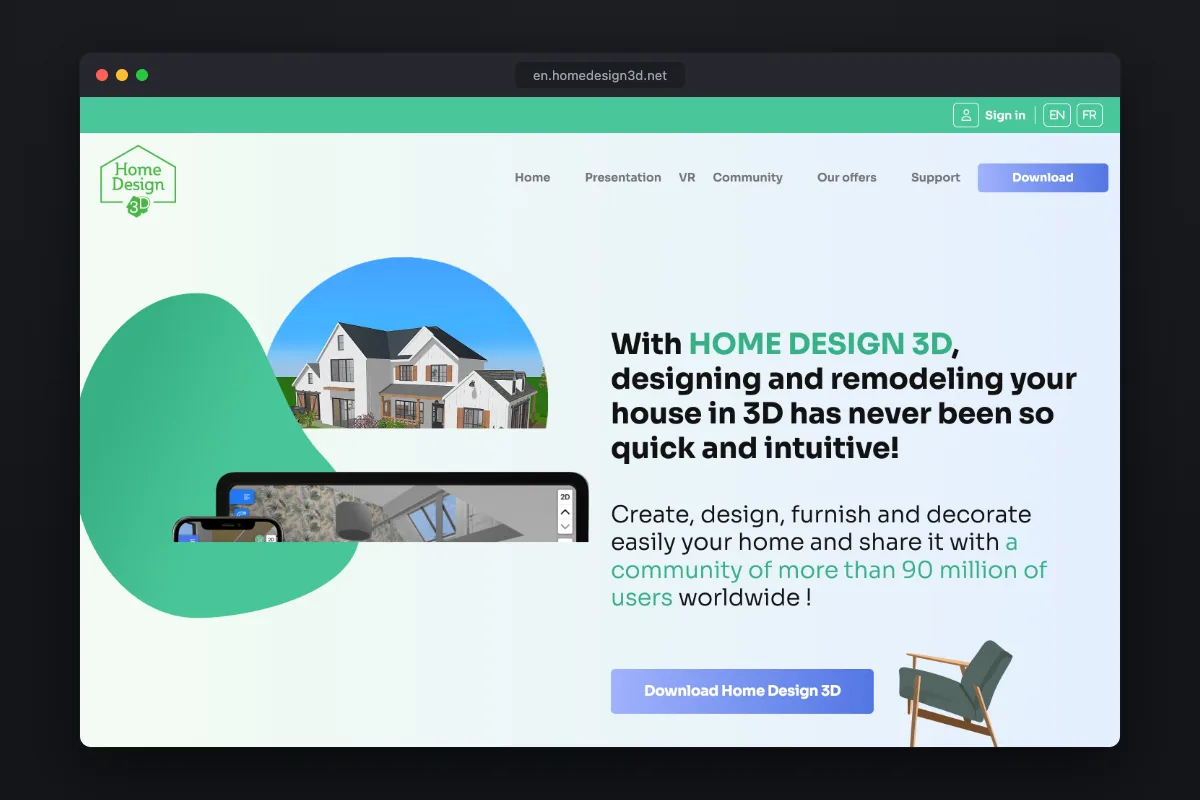 Home Design 3D homepage: design your home in 2D and 3D on mobile and desktop